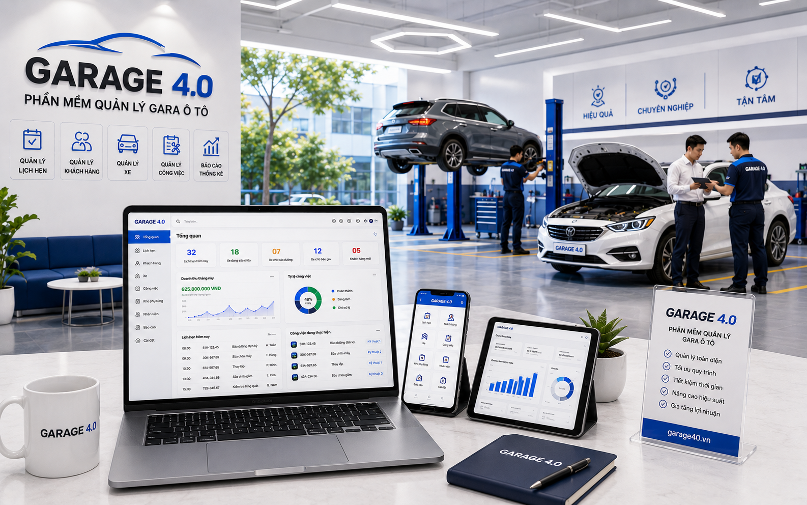 Kiểm tra chi tiết hạng mục dịch vụ đảm bảo trùng khớp với dữ liệu lưu trữ nội bộ gara