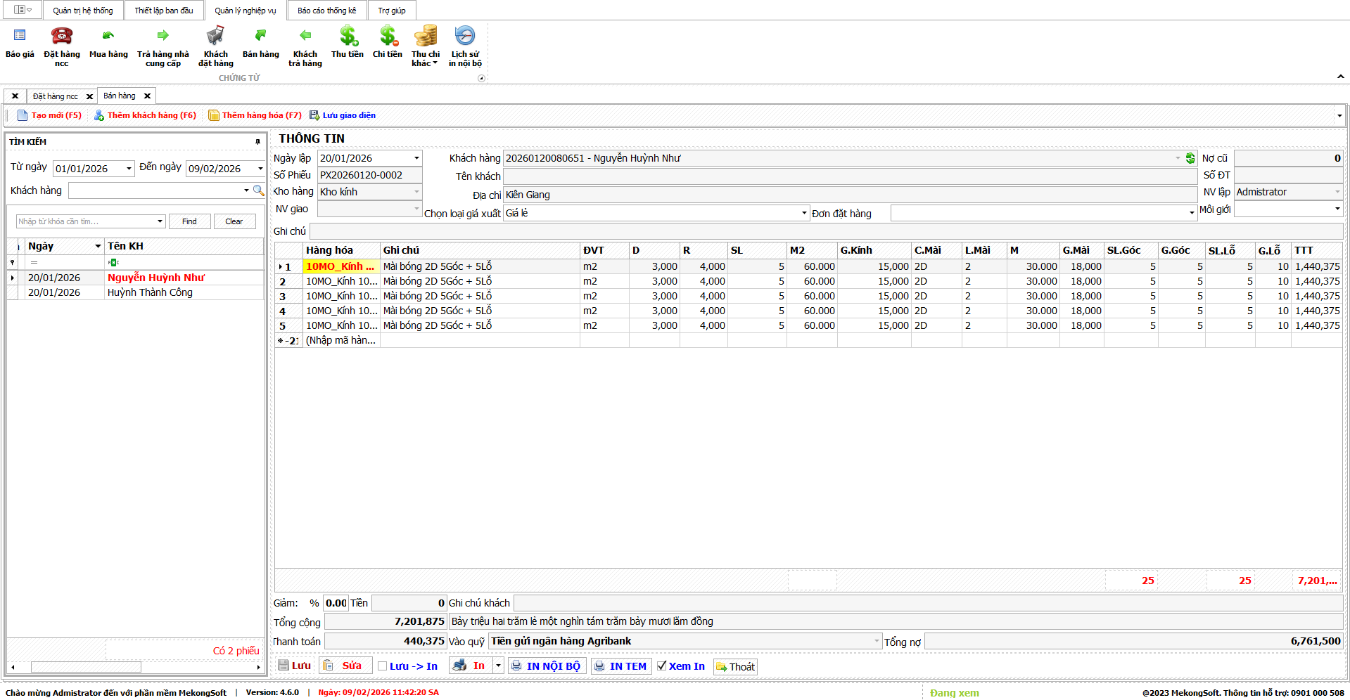 Phần mềm quản lý danh mục bán hàng