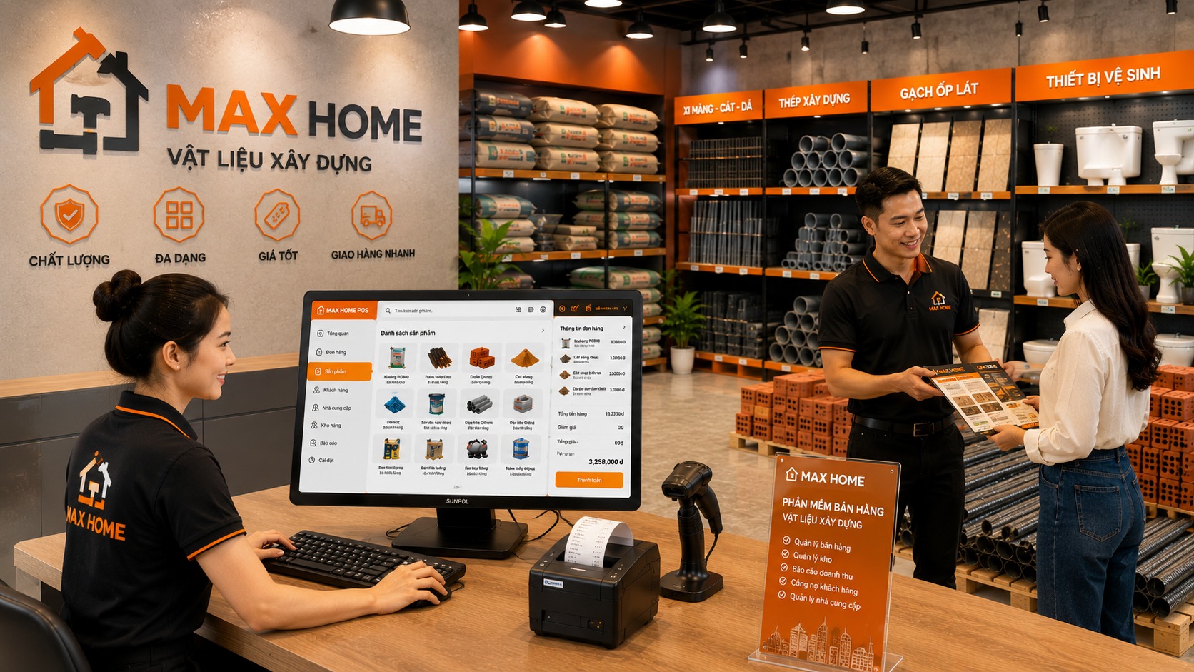 Phần mềm quản lý vật liệu xây dựng hiện đại