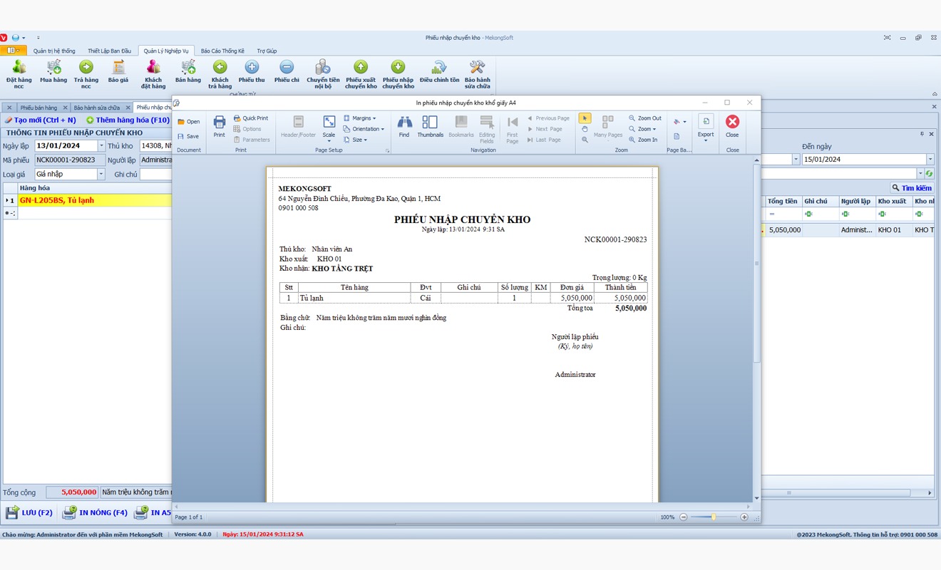 Phần mềm giúp theo dõi hàng hóa nhập xuất liên tục với độ chính xác gần như tuyệt đối