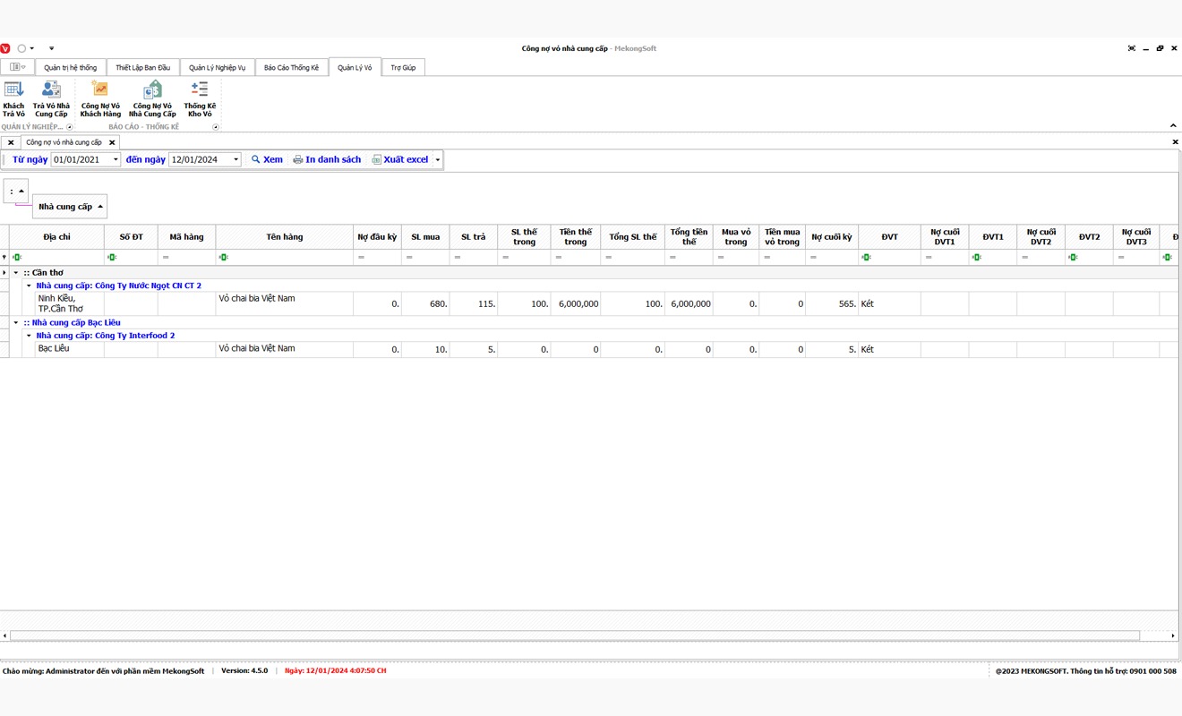 Ghi nhận chi phí theo từng loại như vận chuyển, tồn kho, bảo trì thiết bị.