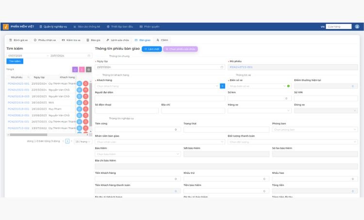Phần mềm quản lý gara ô tô giúp chủ gara theo dõi lợi nhuận từng dịch vụ chính xác hơn