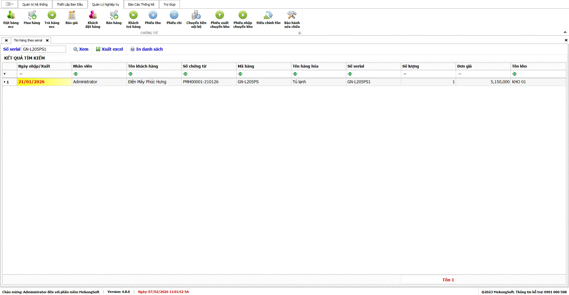 Phần mềm quản lý điện máy theo serial IMEI Phần Mềm Việt