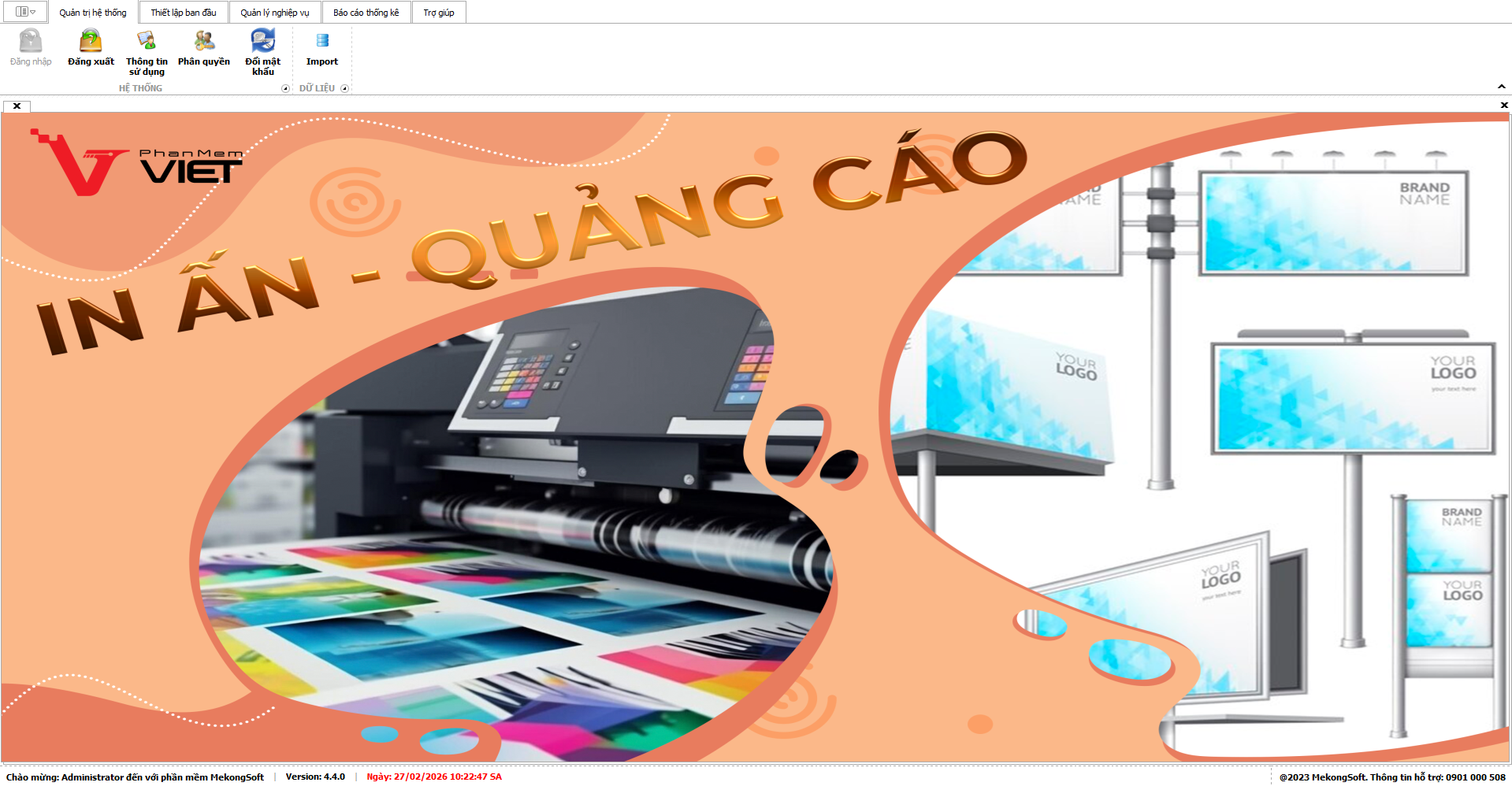 Trang chủ phần mềm quản lý xưởng in ấn quảng cáo của Phần Mềm Việt