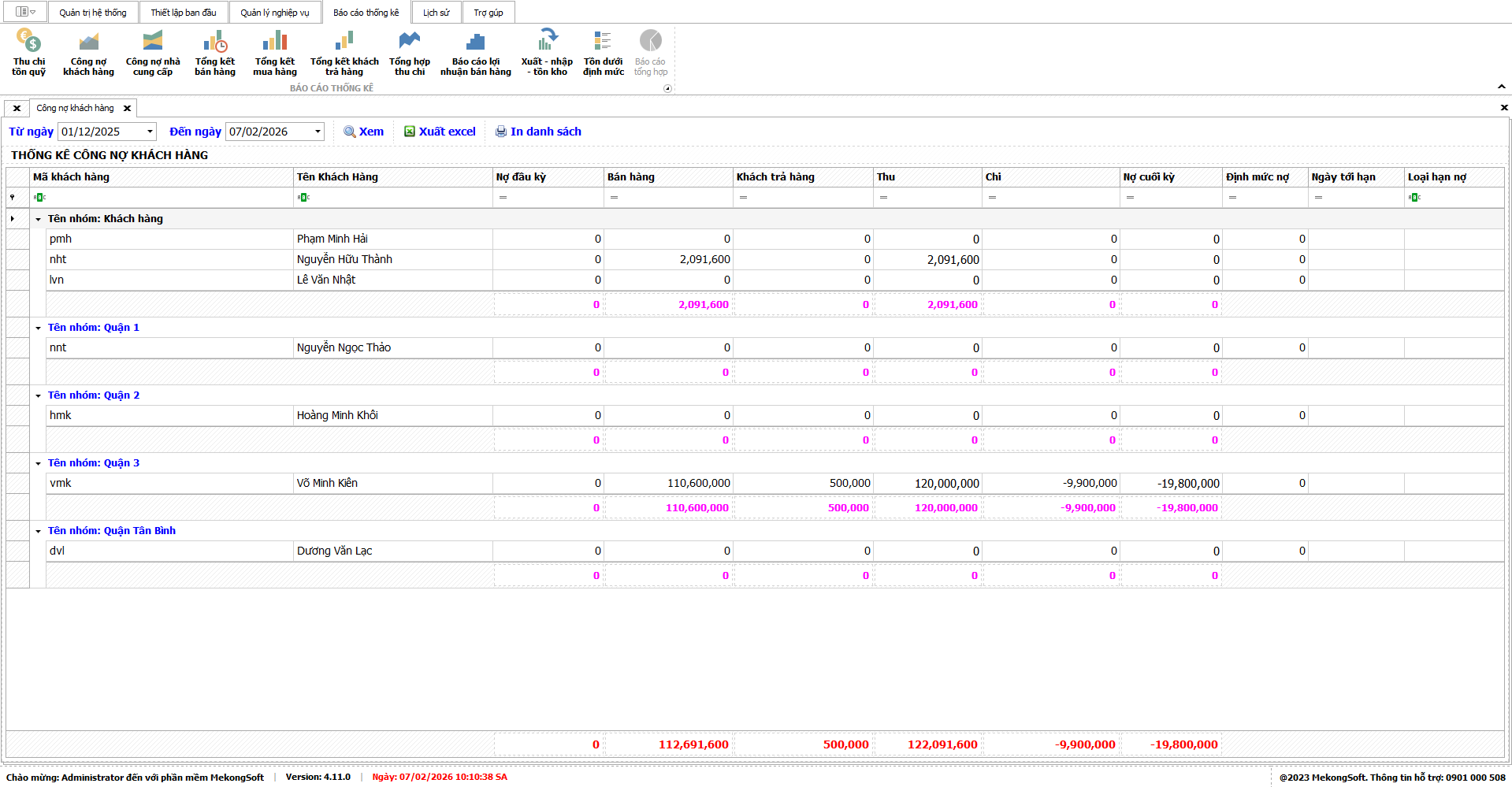 Quản lý công nợ khách hàng mua thuốc thú y trên phần mềm